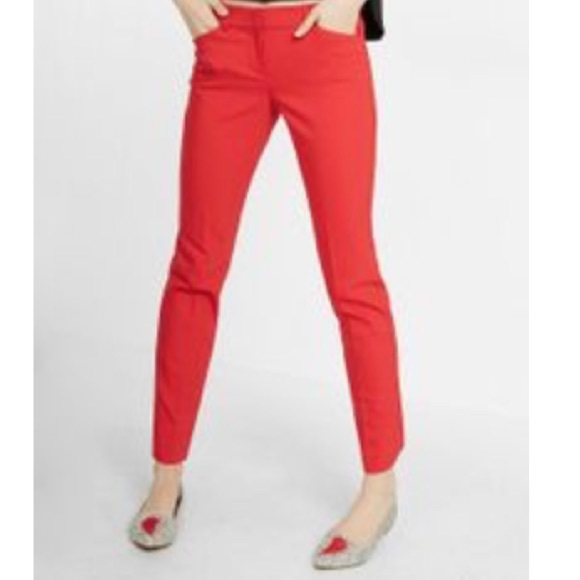 red skinny ankle pants